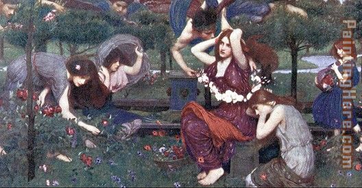 Flora and the Zephyrs painting - John William Waterhouse Flora and the Zephyrs art painting